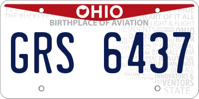OH license plate GRS6437