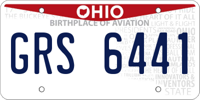 OH license plate GRS6441