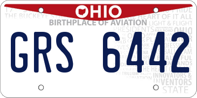 OH license plate GRS6442