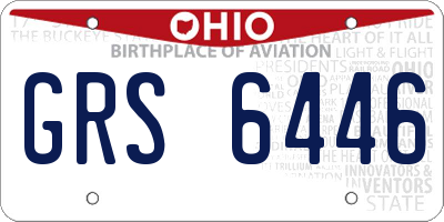 OH license plate GRS6446