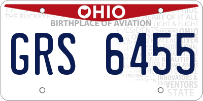OH license plate GRS6455