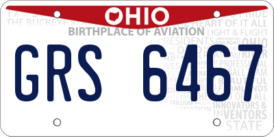 OH license plate GRS6467