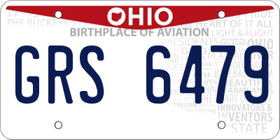 OH license plate GRS6479