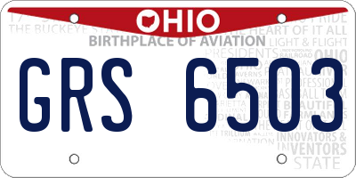OH license plate GRS6503