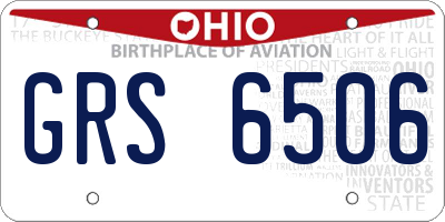 OH license plate GRS6506