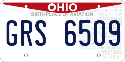 OH license plate GRS6509