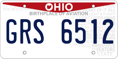 OH license plate GRS6512