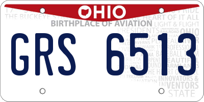 OH license plate GRS6513