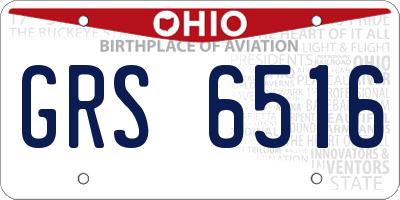 OH license plate GRS6516