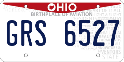 OH license plate GRS6527