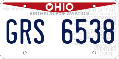 OH license plate GRS6538