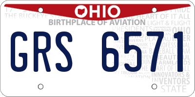 OH license plate GRS6571