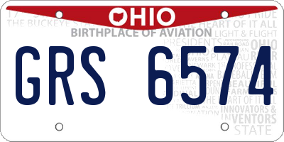 OH license plate GRS6574
