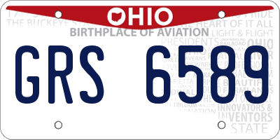 OH license plate GRS6589