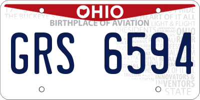 OH license plate GRS6594