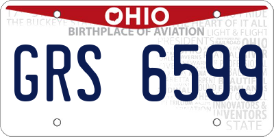 OH license plate GRS6599