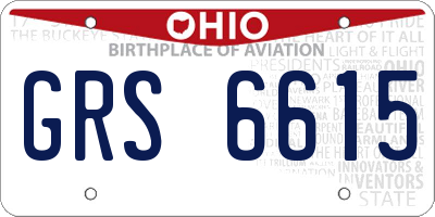 OH license plate GRS6615