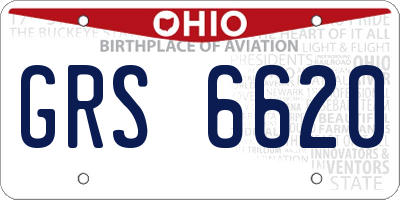 OH license plate GRS6620