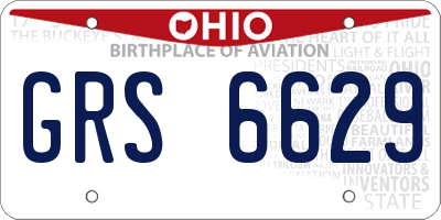 OH license plate GRS6629