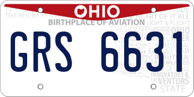 OH license plate GRS6631