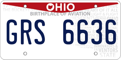 OH license plate GRS6636