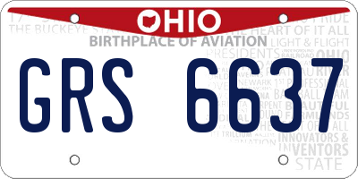 OH license plate GRS6637