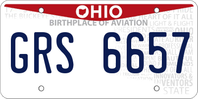 OH license plate GRS6657