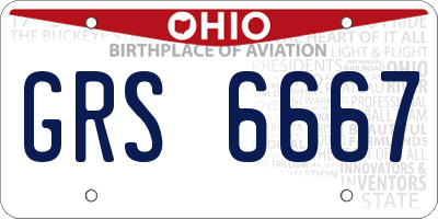 OH license plate GRS6667