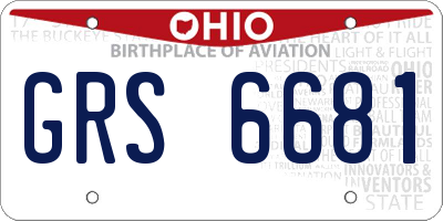 OH license plate GRS6681