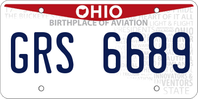 OH license plate GRS6689