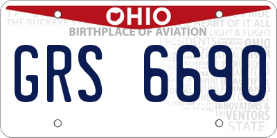OH license plate GRS6690