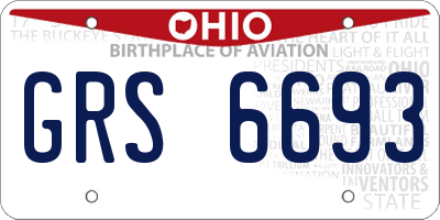 OH license plate GRS6693