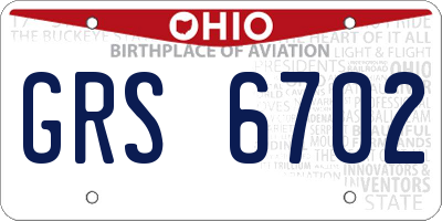 OH license plate GRS6702