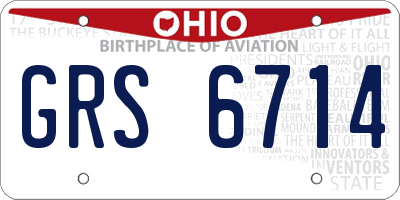 OH license plate GRS6714