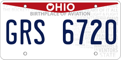 OH license plate GRS6720