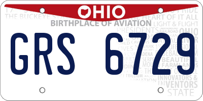 OH license plate GRS6729