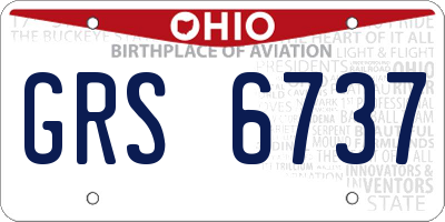OH license plate GRS6737