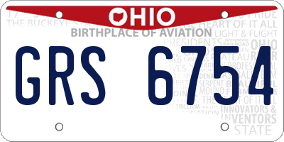 OH license plate GRS6754