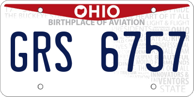 OH license plate GRS6757