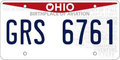 OH license plate GRS6761