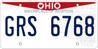 OH license plate GRS6768