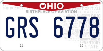 OH license plate GRS6778
