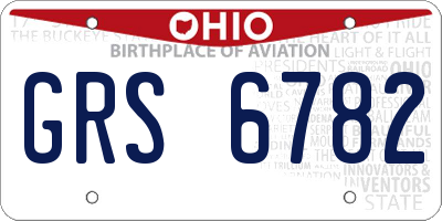 OH license plate GRS6782