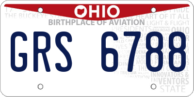 OH license plate GRS6788