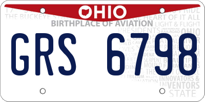 OH license plate GRS6798