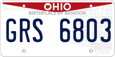 OH license plate GRS6803