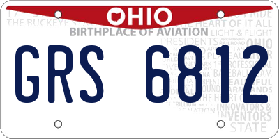 OH license plate GRS6812