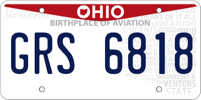 OH license plate GRS6818