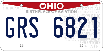 OH license plate GRS6821