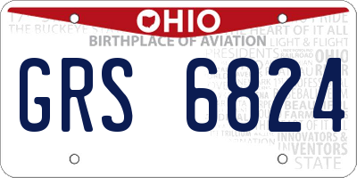 OH license plate GRS6824
